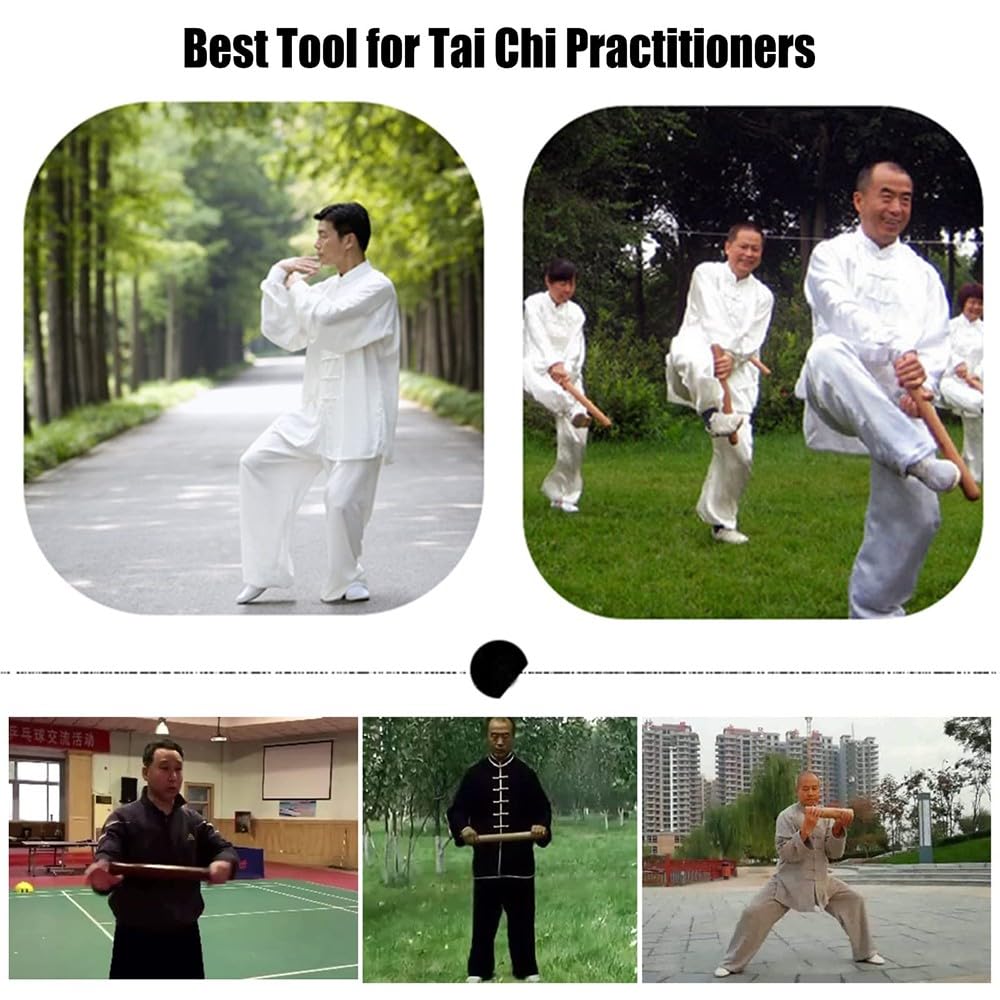 Taiji Kungfu Bang, Linijka do Tai Chi Qigong z litego drewna, różne rozmiary, 32 cm/12,6 cala lub 42 cm/16,5 cala