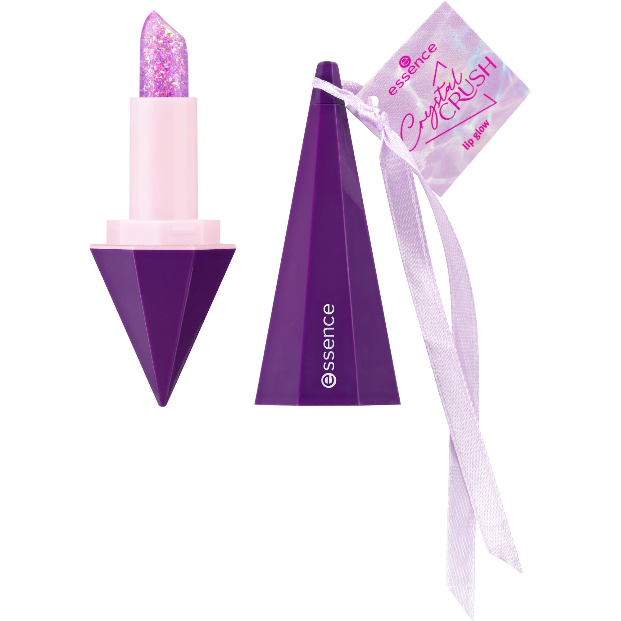 essence CRYSTAL CRUSH lip glow, Lippenstift, Nr. 01, Pink, farbanpassend, strahlend, vegan, ölfrei, ohne Parabene, ohne Mikroplastikpartikel, 1er Pack (3.2g)