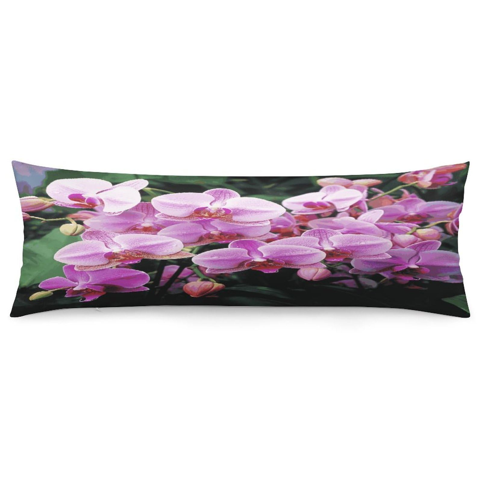 Orchids Body Pillow Cover Luxury Long Body Pillow Pillowcase with Hidden Zipper Breathable Soft Cozy Pillow Case Wrinkle Fade Resistant Pillowcase 20''×54''