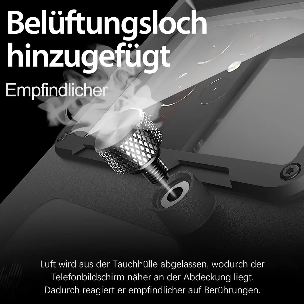 Unterwasser-Tauchgehäuse für iPhone, Samsung Galaxy, Huawei Xiaomi Redmi Smartphones, Professioneller Schutz [15m/50ft], wasserdichte Hülle für Schnorcheln, Surfen, Fotos & Videos (Schwarz)