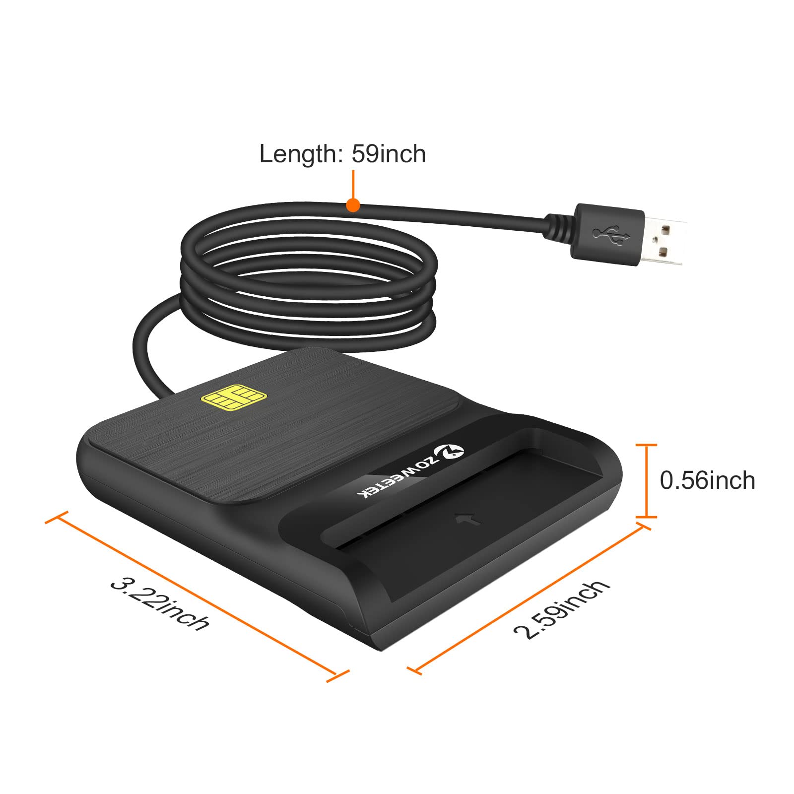 ZOWEETEK Lector dnie electronico,Lector dnie,Compatible con Todas Las Tarjetas de DNI