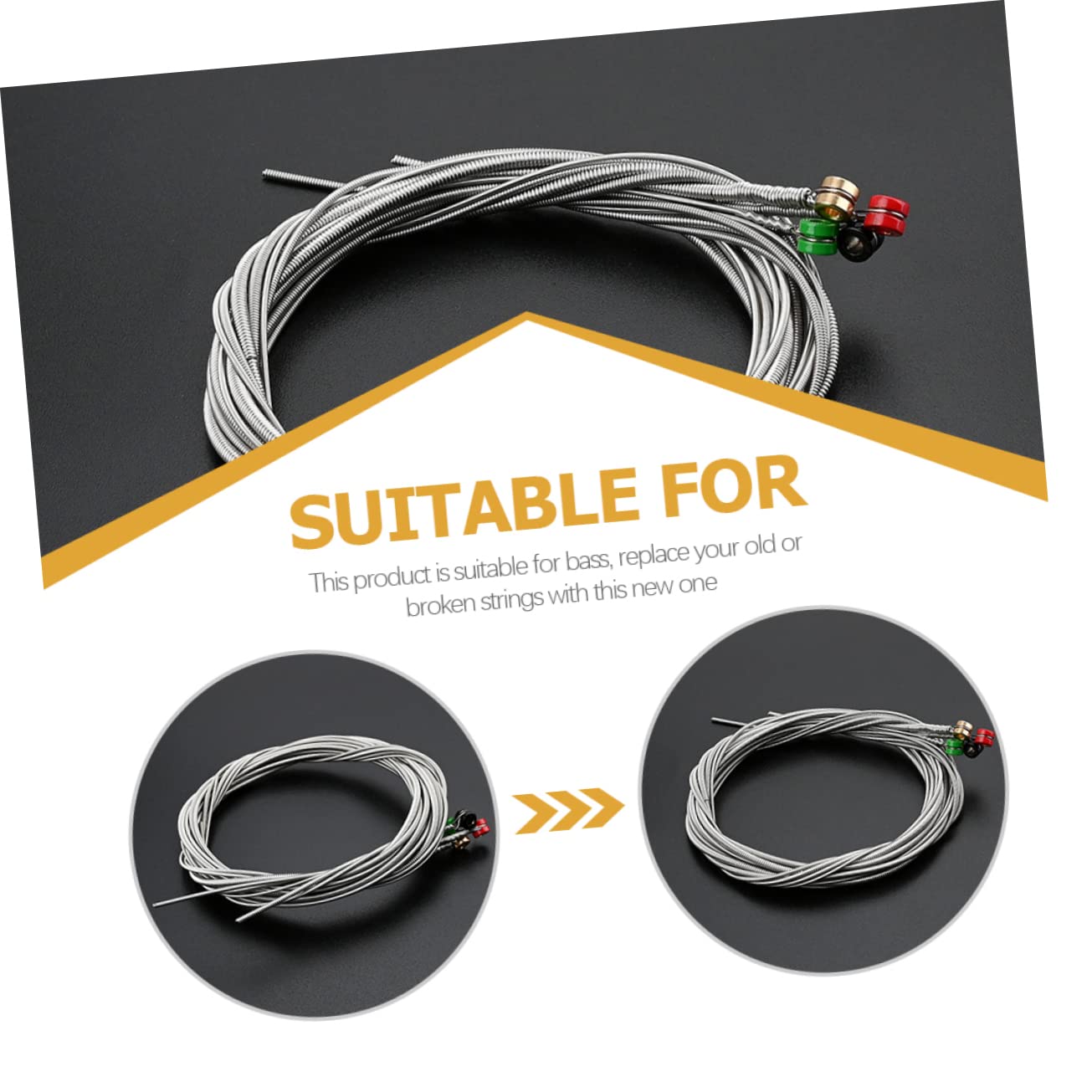 Toyvian 3sets Corde Per Basso Elettrico Acciaio Inossidabile Di Corde Resistenti Per Strumenti Musicali Per Musicisti Professionisti e Principianti Durabilità e Praticità Garantite