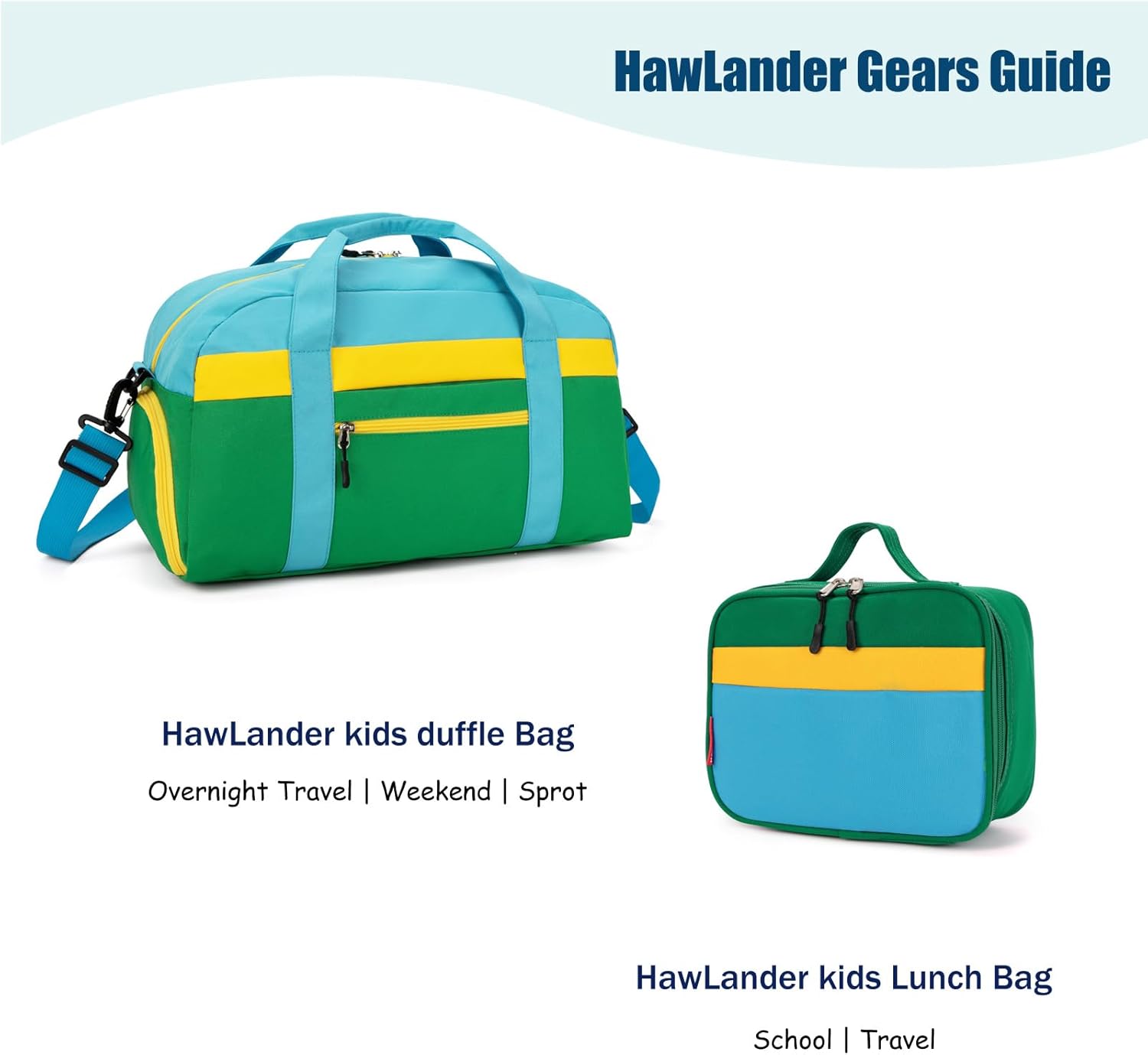 HawLander Little Kids Backpack for Boys or Girls, Toddler School Bag Fits 3 to 6 years old, Green, 15 Inch