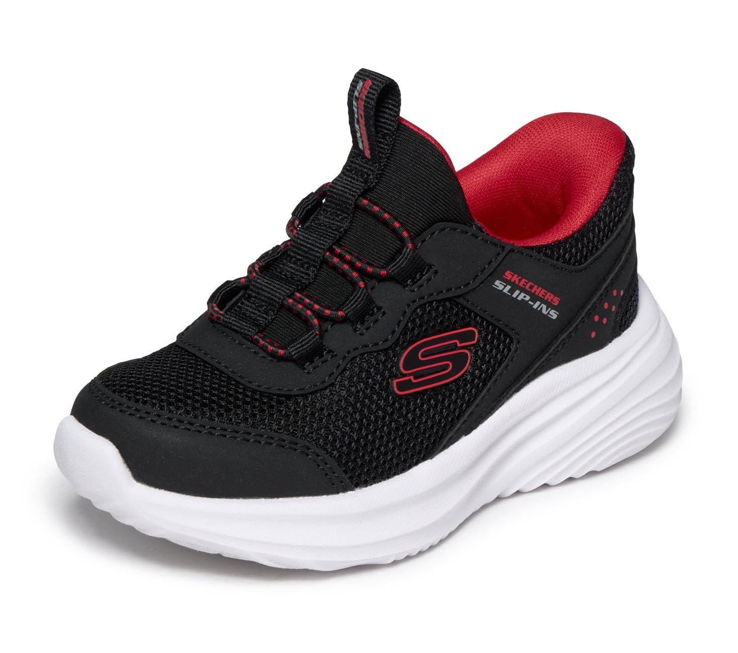 Skechers Boys' Bounder Pro Trainer, Black/White, 9 UK Toddler