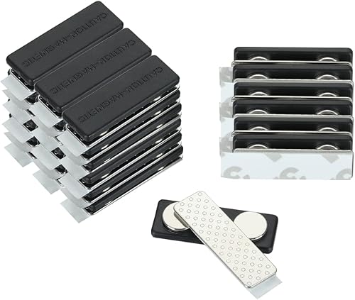 T up - 6 juegos de imanes rectangulares para insignias, soporte de etiquetas de nombre tipo 3M con 2 imanes fuertes para escuela, hotel, ferias