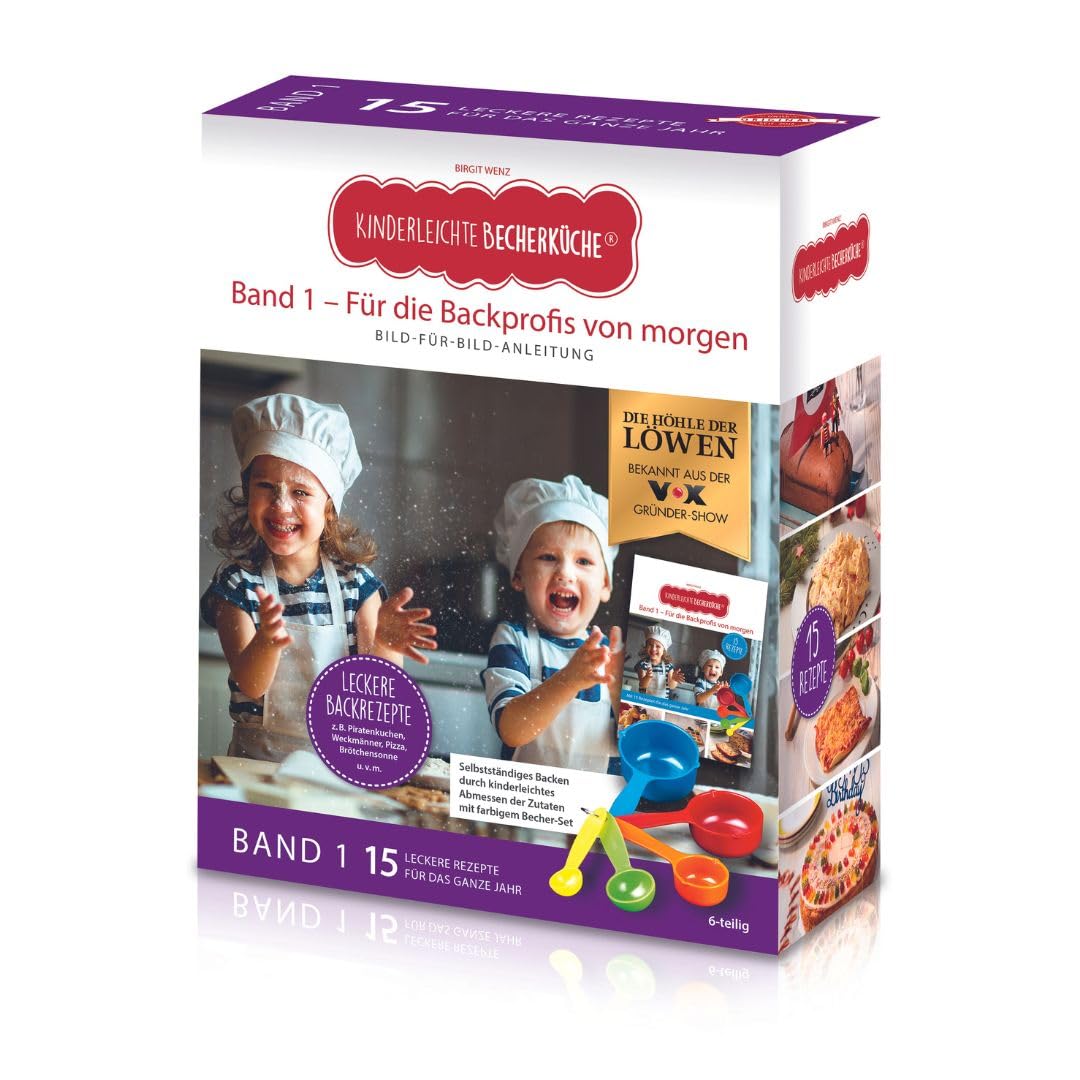 Kinderleichte Becherküche: Für die Backprofis von morgen (Band1), Backbuch inkl. 5-teiliges Messbecher-Set, kinderleicht backen nach Bildern, Backbuch für Kinder ab 3 Jahren, Kochbuch für Kinder