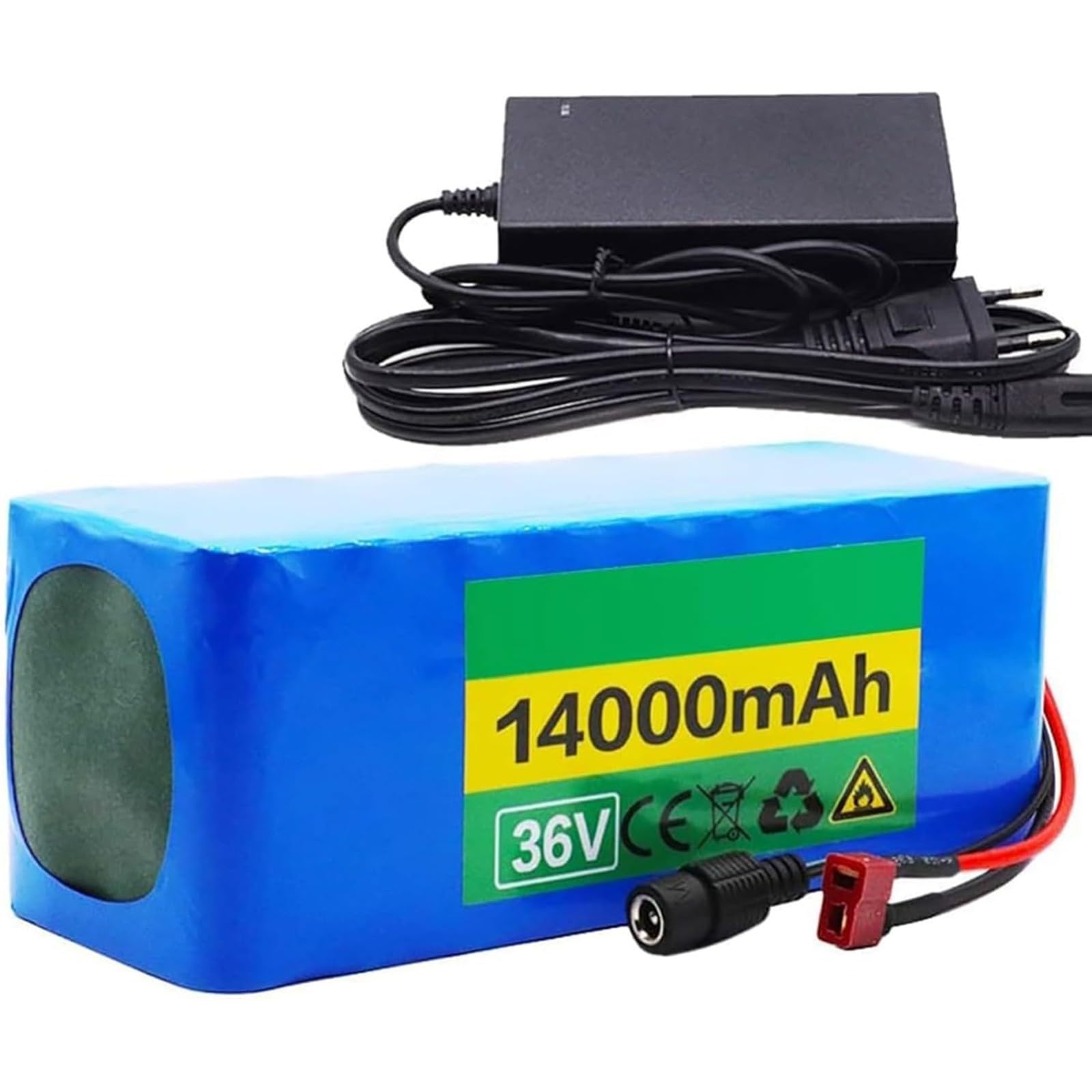 36V 14Ah 10S5P Batería Recargable Para Bicicleta Eléctrica, Baterías Para Bicicleta Eléctrica, Batería De Gran Capacidad, Para Motor De Bicicleta Eléctrica Y Patinete 200W A 800W T+DC