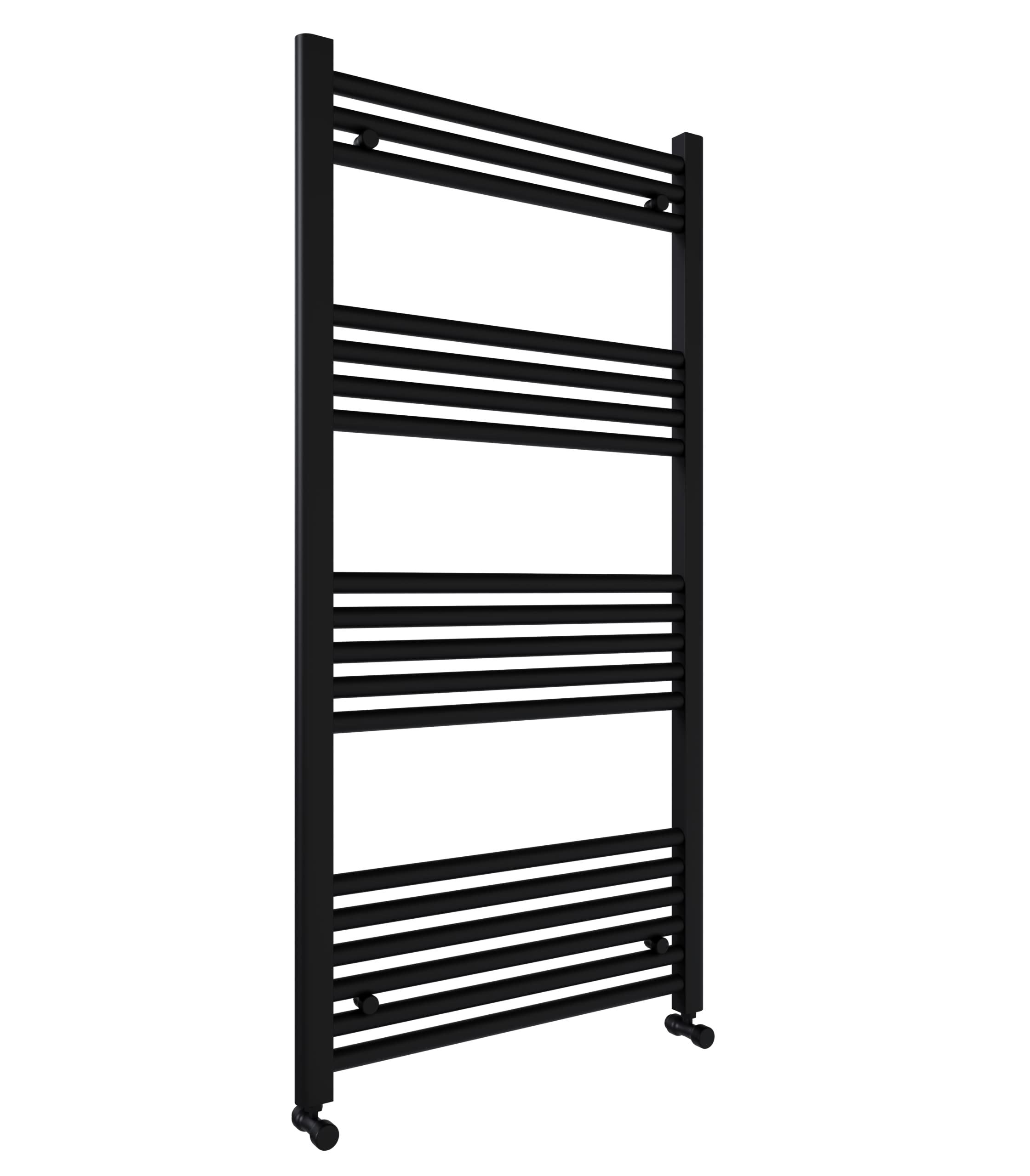 600x1200mm Towel Warmer Flat, Wall Mounted Matte Black Plated Steel Bathroom Towel Rail Radiator, Suitable for Central Heating, Electric and Dual Fuel