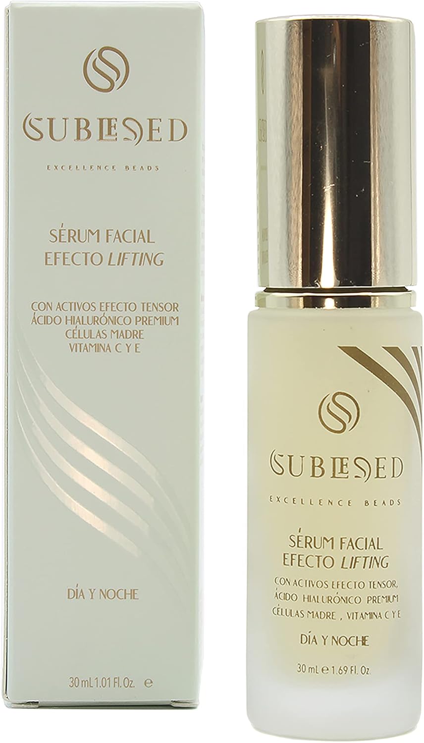 SUBLESED Serum Vitamina C - Serum Acido Hialuronico Premium - Con Aceite de Ricino - Serum Antiedad - Serum Antiarrugas Mujer - Serum Hidratante Facial - Con Celulas Madre - Efecto Lifting