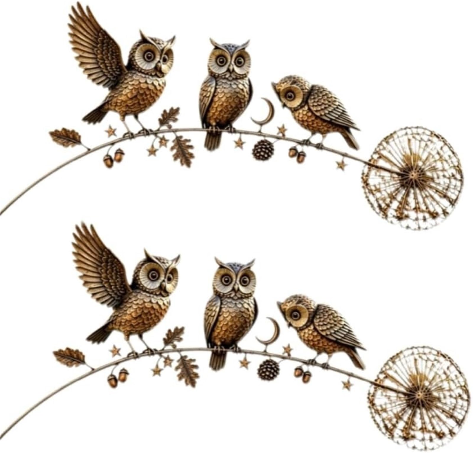 CAIFUGUIHE Metal Robin Garden Stake with 3 Birds and Dandelion