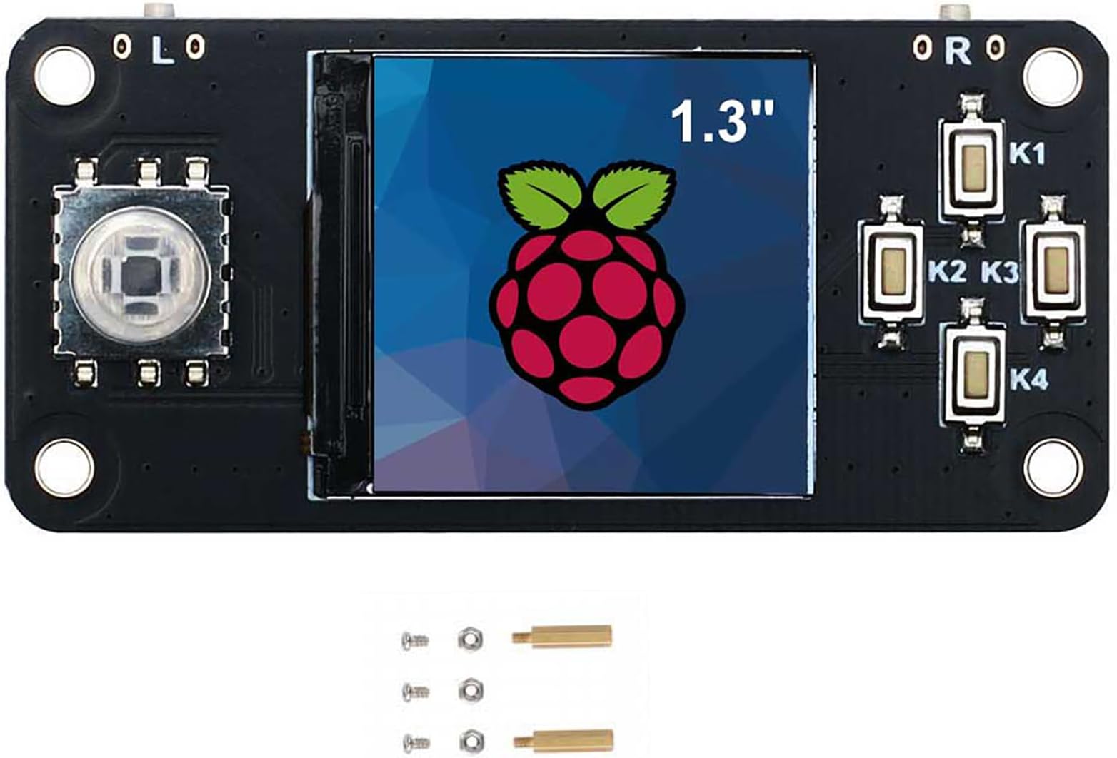 1.3 inch LCD Display Module, Embedded ST7789 Driver, 240 x 240 IPS Screen 65K RGB Colour SPI Interface, for Raspberry Pi Zero/Zero W/Zero 2W/Zero WH/2B/3B/3B+/4B, a Joystick and Six Buttons