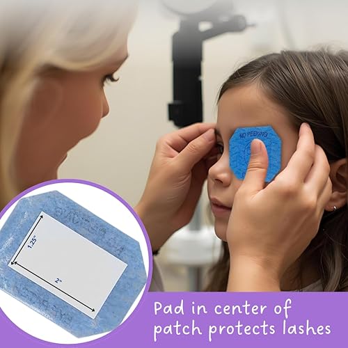 Miniatura 4 de ATL Direct Cubierta para examen ocular azul, 100 oclusores desechables, examen de parche ocular, exámenes oculares desechables para niños, parches