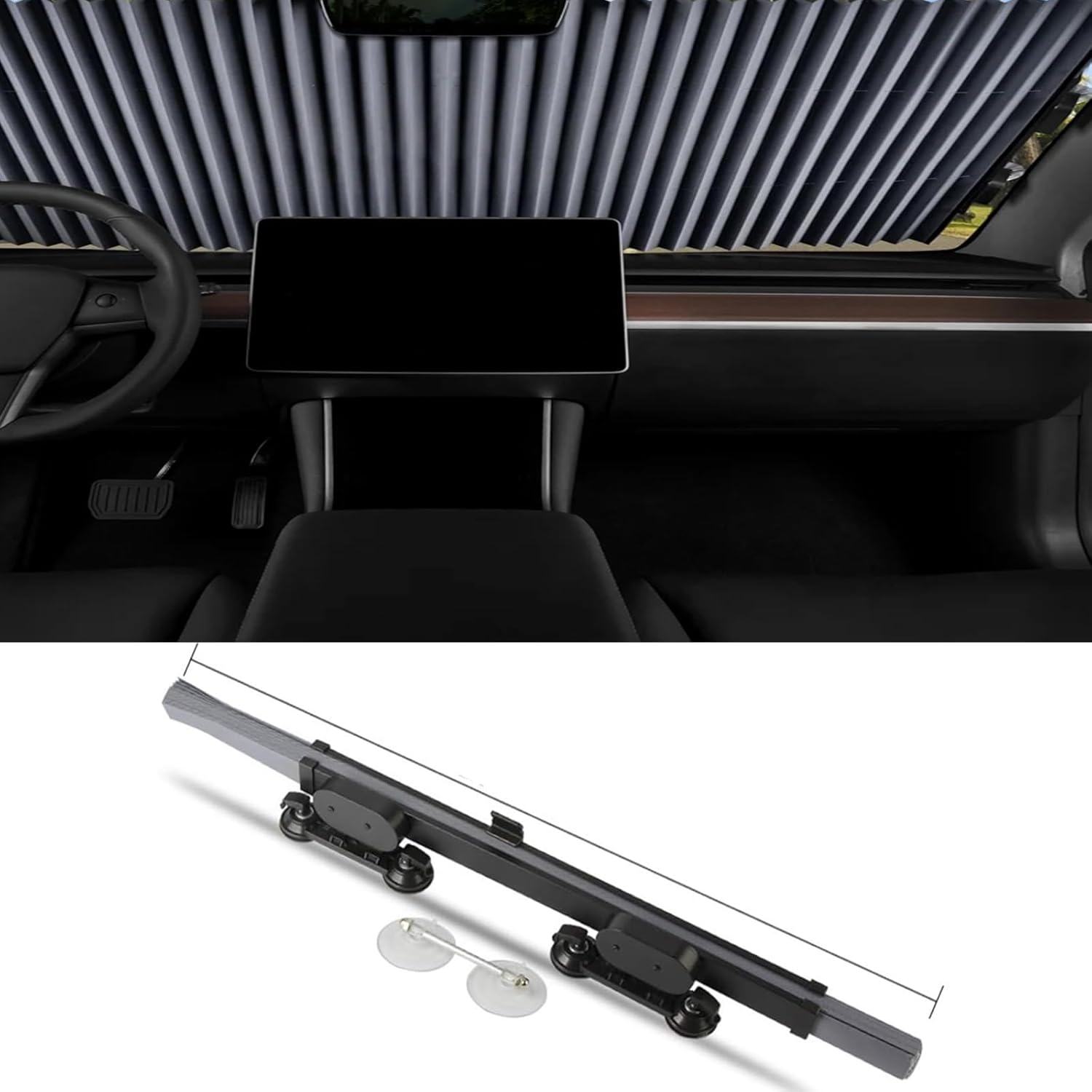 YOUNGERCAR 27.6"×60" 70cm Sun Shade for Car Windshield Car Sun Visor Retractable Sun Shade for Car DIY Foldable Windshield