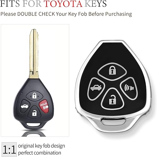 Miniatura 2 de OFFCURVE Funda para llavero de automóvil Toyota, funda para llave de automóvil para Toyota 2009-2016 VenzaCamry 2007 2008 2009 2010 2011Corolla