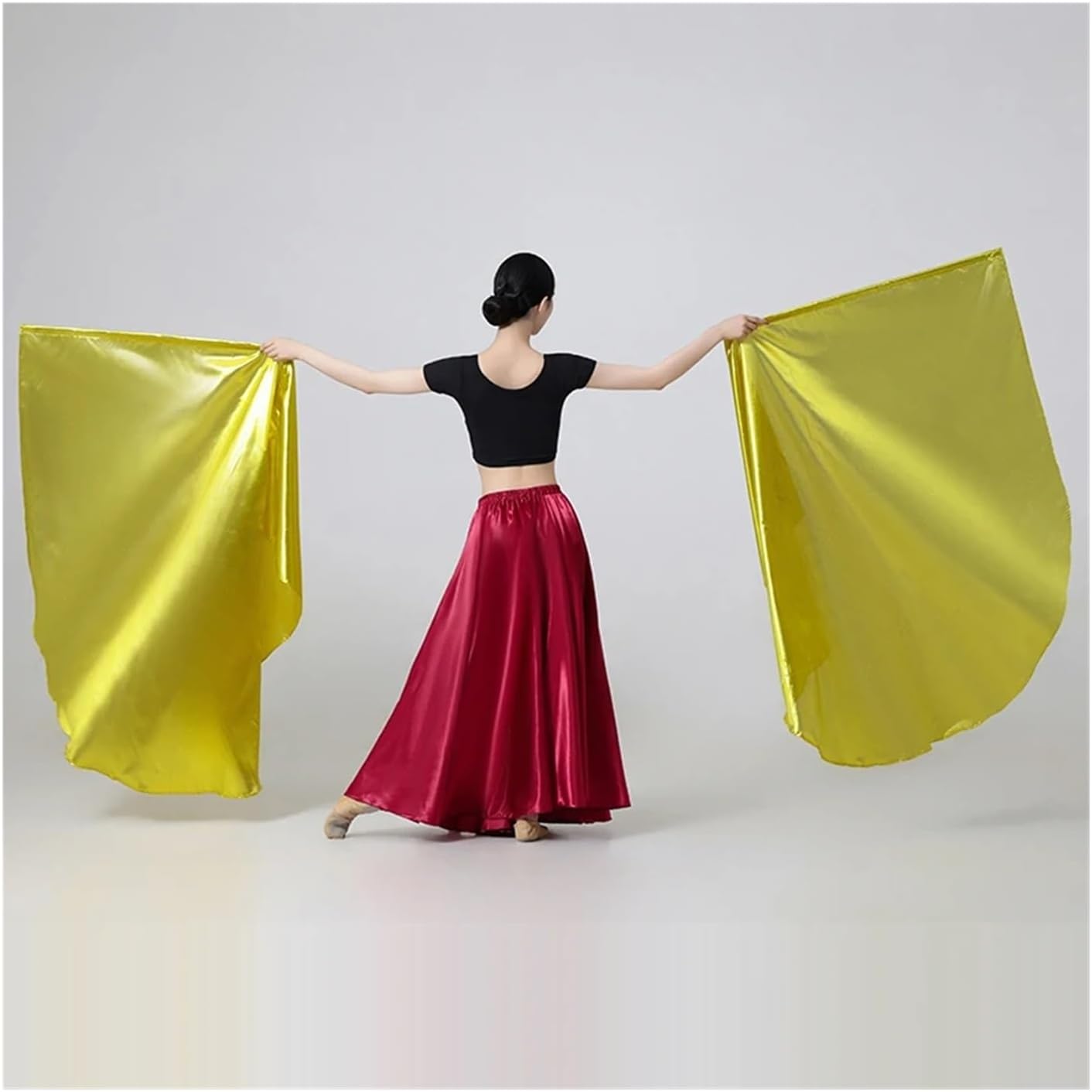 1PC 140X140CM Shiny Fabric Pocket Shape Dance For Performance Worship Arts Dancing Prop Suitable for belly dancing
