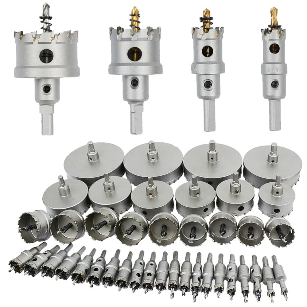Sierra de corona TCT Sierra de corona de carburo de 12-200 mm Cortador de acero de tungsteno para acero inoxidable, metal, hierro, madera Kit de corte de metal, 100 mm