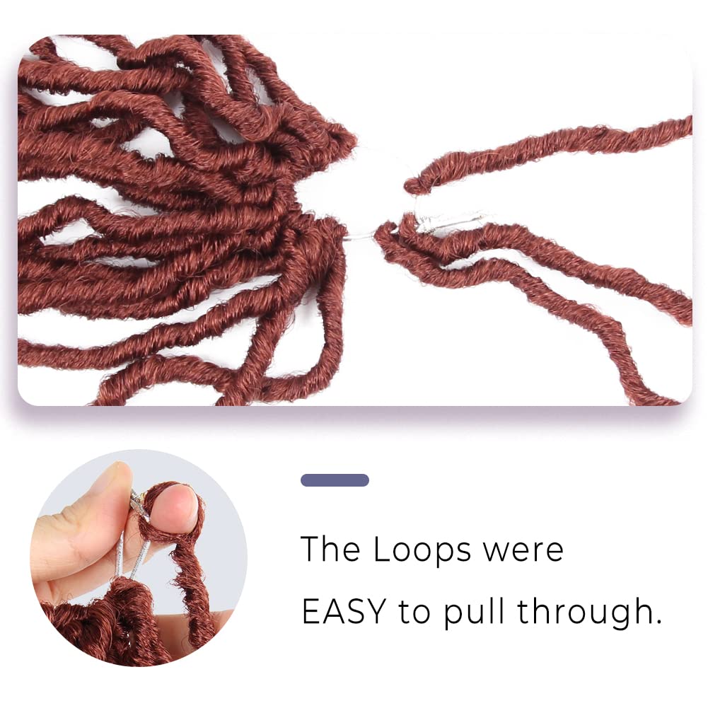 Niseyo Faux Locs Crochet Hair 36 Inch Soft Locs, 6 Packs Long Crochet Locs Pre Looped Crotchet Straight Synthetic Hair Extensions (350#, Ginger Red)