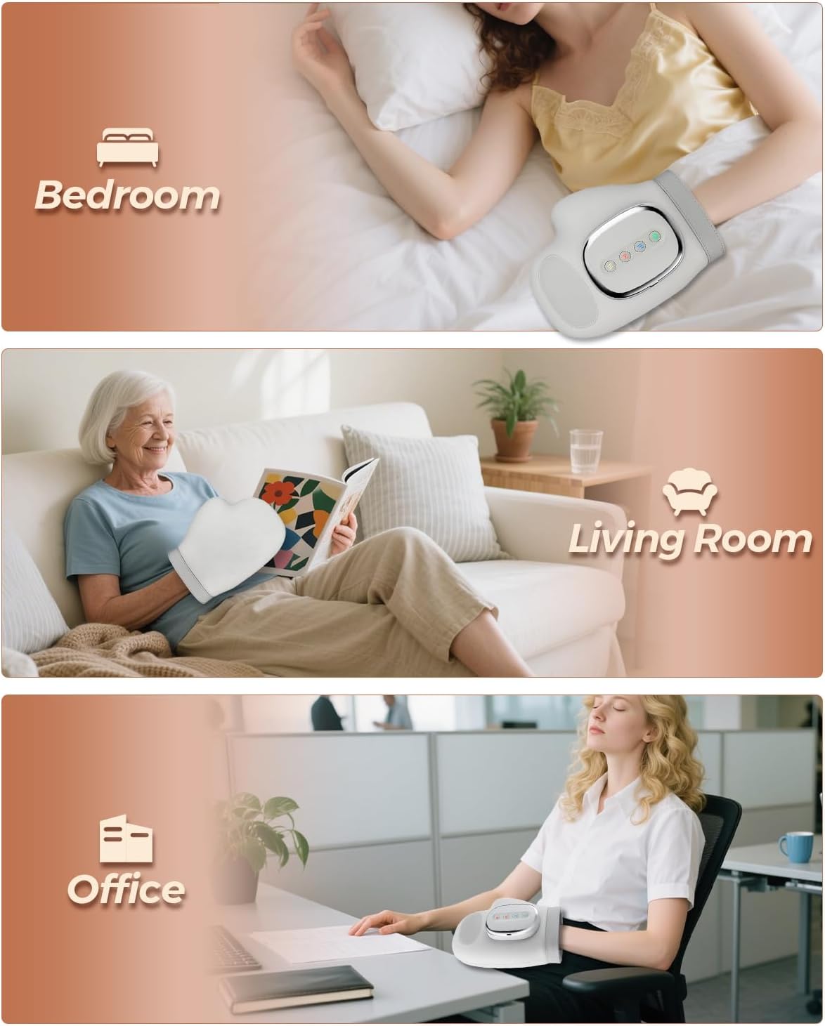 Joyzan Hand Massager with Heat Compression Relief, Cordless Finger Massager Professional Wrist Glove 3 Massage 3 Temperatures 5 Compression Models Soothe Fatigue Carpal Tunnel Gift Women Men Mom Dad - Image 7