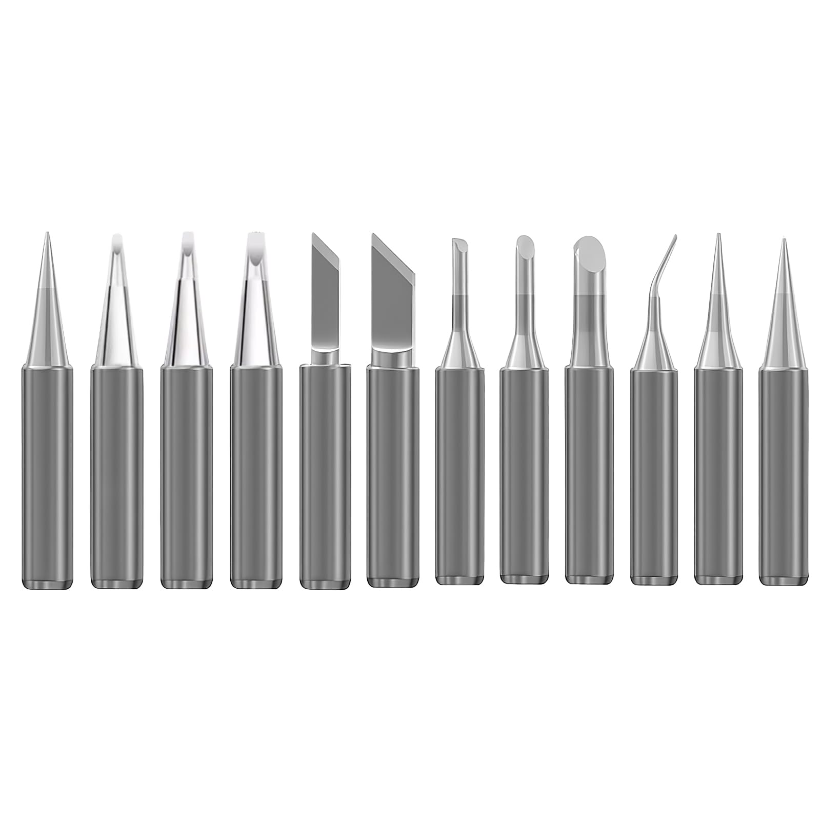 12 Pcs 900M Soldering Iron Tips Copper Replacement Solder Tips for Atten, Hakko, Quick, Yihua, Ryobi, and More Soldering Stations and Guns Lead-Free 900M-T Solder Tip Set Welding Equipment Accessory