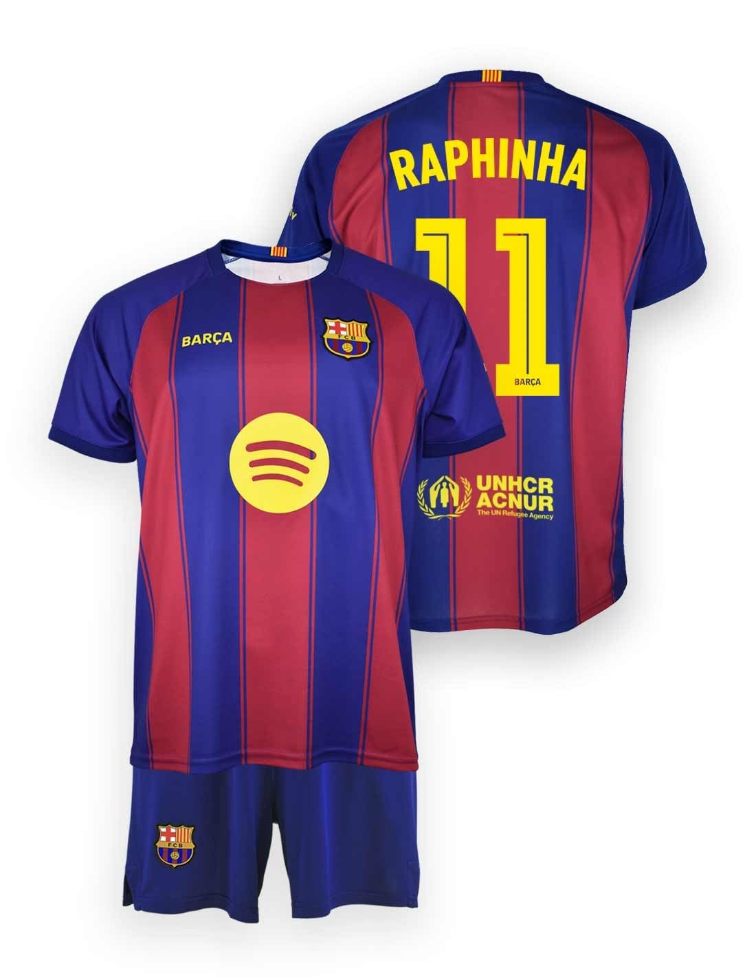 FC Barcelona Maglietta e Pantaloni Unisex per Bambini, 6 Anni, Blaugrana, Prima Stagione 25/26, Replica Ufficiale Raphinha