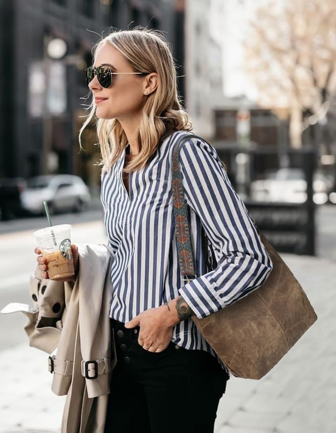 Slouchy Bucket Hobo Bag for Women, Travel-Ready Crossbody Shoulder Purse3