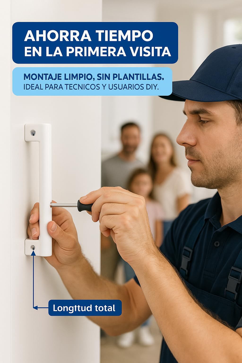 RECAMBIOS DREYMA Tirador Puerta Frigorifico Compatible con Liebherr AEG Beko CN3033 21310326-7426909 Asa Blanca Acero Pintado Montaje Ambidiestro Repuesto Nevera Congelador para instalacion rapida