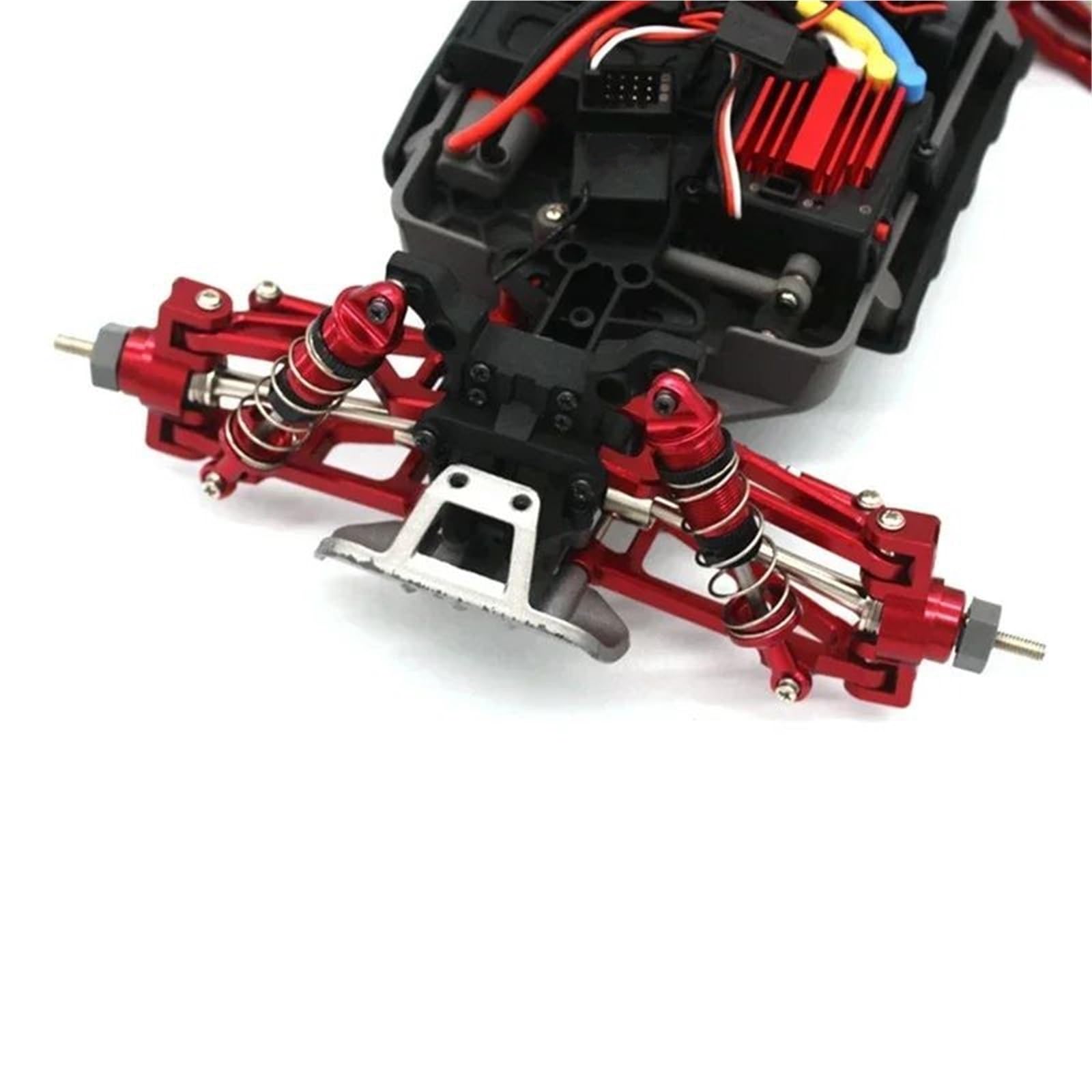 Piezas Mejora Modelos RC para Mjx para 16207 16208 16209 16210 1/16 RC Coche Control Remoto Metal Amortiguadores Delanteros Traseros Mejora Reparación Modificar Piezas(Blue)