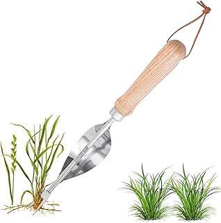 草取りツール 除草道具 雑草除去器具 ガーデニング用品 - 手動草取り器 木製ハンドル付き | Y型ガーデン除草器 - 芝生、裏庭、農場、花壇、鉢植え植物、温室、果樹園、屋外庭園用