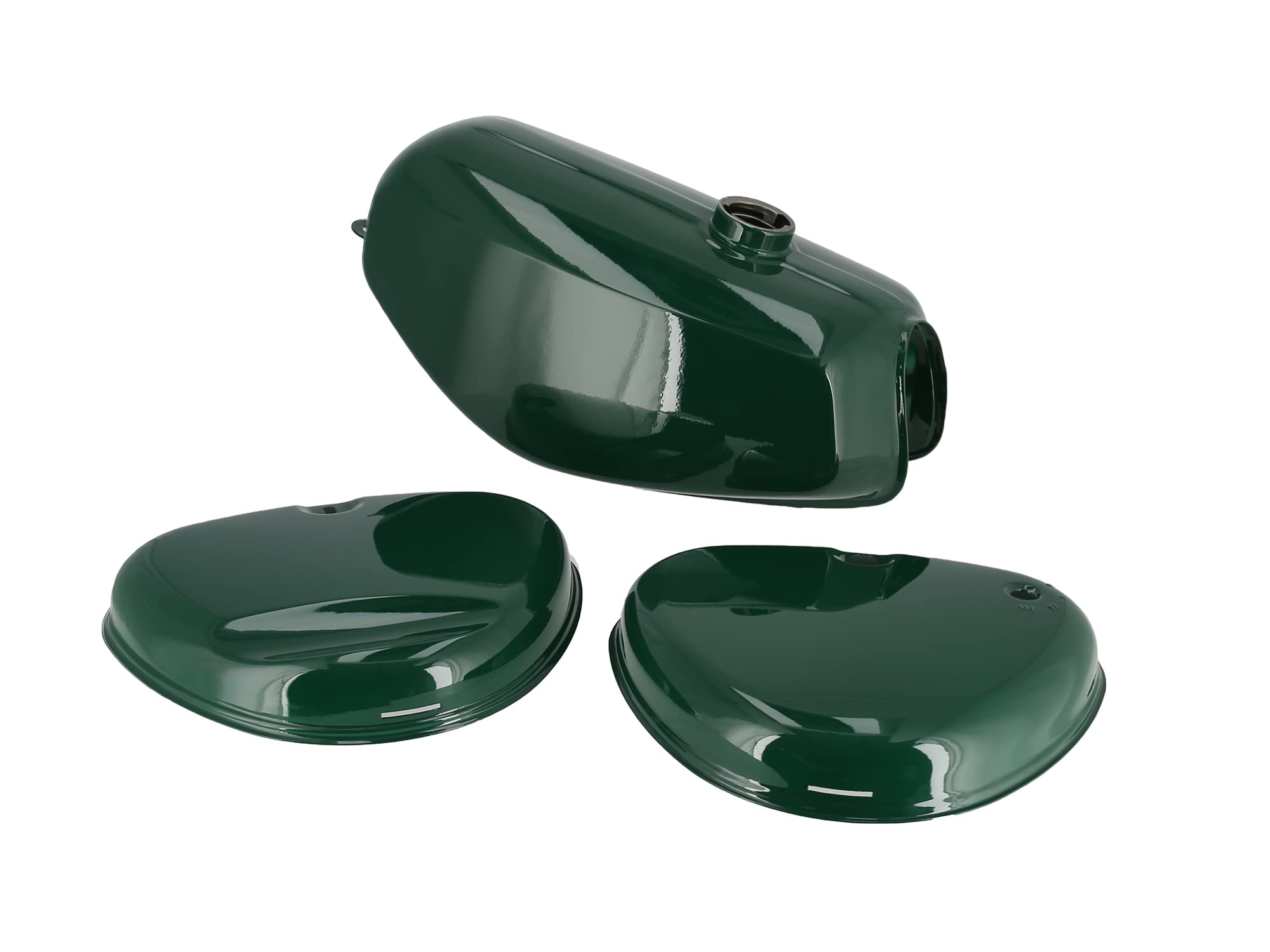 Set: Tank + Seitendeckel Enduro, Grün RAL 6005 - für Simson S51E, S70E
