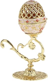 Perfeclan Supporto per Scatola Portaoggetti per Uova di Pasqua con Base a Crogiolo a Forma di Uovo con Fiore Vuoto Vuoto