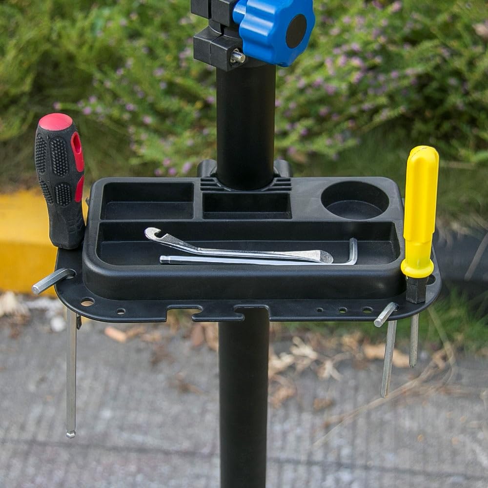 Yaheetech Pied atelier Vélo VTT Hauteur Réglable 108 -190 cm, Support de Réparation Vélo Poste de Montage pour Bicyclette avec Pince de Serrage Léger et Portable Pivotant à 360