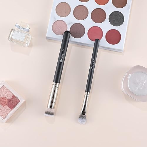 Miniatura 2 de Juego de brochas de base profesional para debajo de los ojos, brochas de maquillaje iluminadoras con parte superior plana para mezclar crema líquida