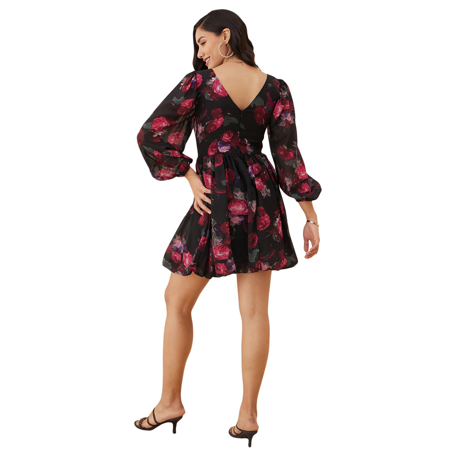 Rare Women's Regular Fit Dress (Ep7544C_Black Xl)