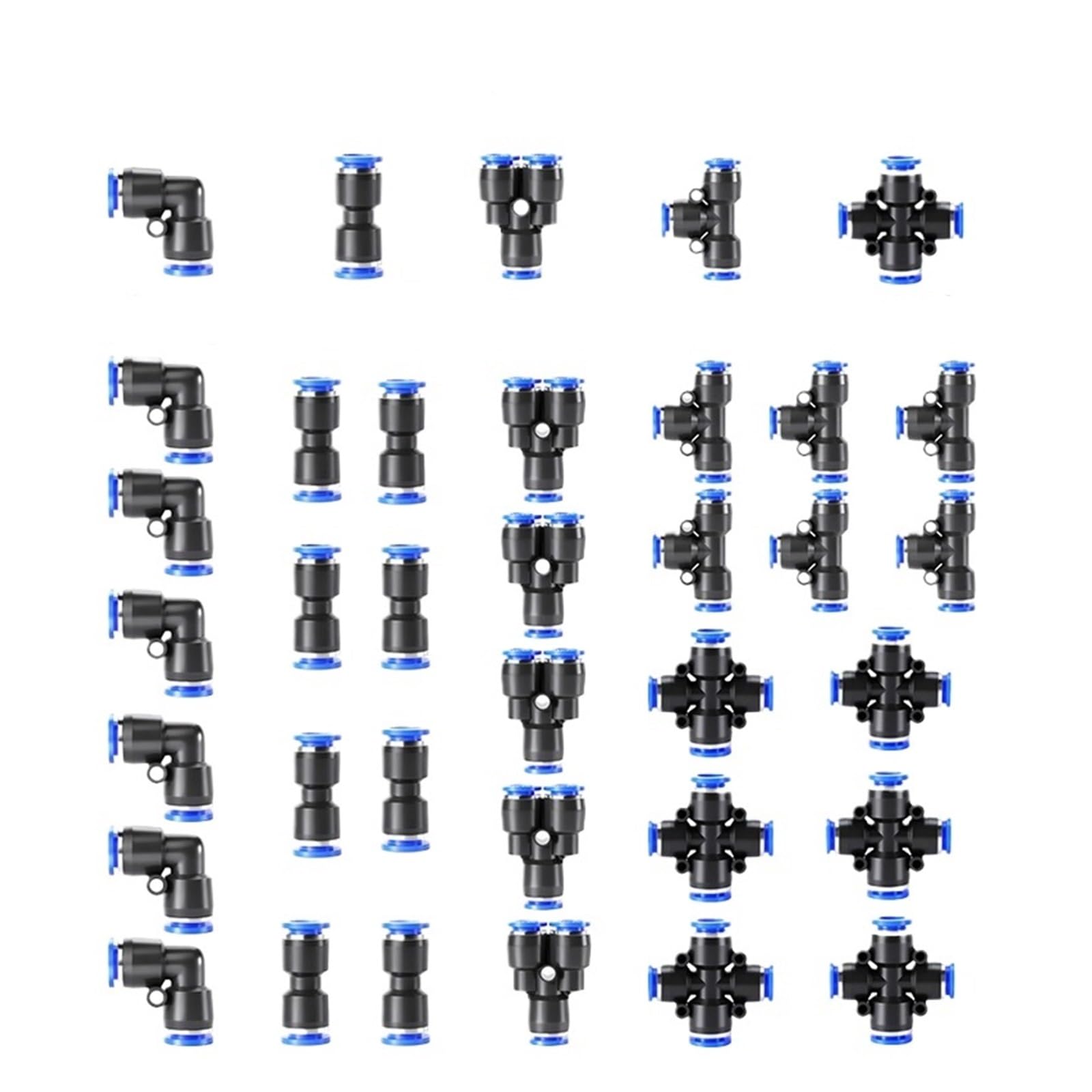 32PCS 4mm 6mm 8mm 10mm Push to Tee Y Pneumatic Connectors ﻿ ﻿ ﻿(8mm)