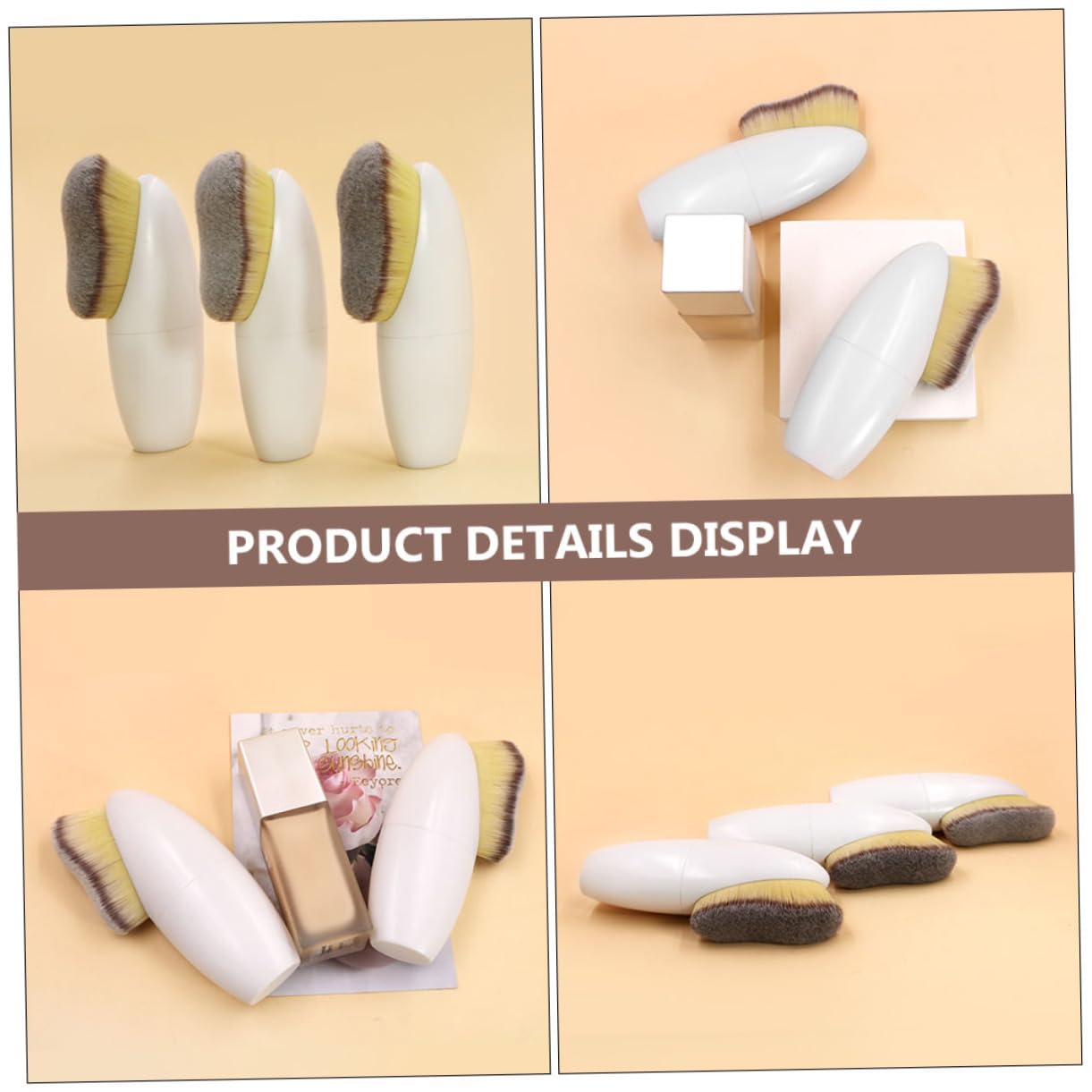 Beavorty 8stücke Tragbare Make-up Foundation Pinsel Ergonomische Gesichts-pinsel Für Flüssig Und Puder-foundation Für Konturierung Und Schnelles Auftragen Praktisch Für Zuhause Und