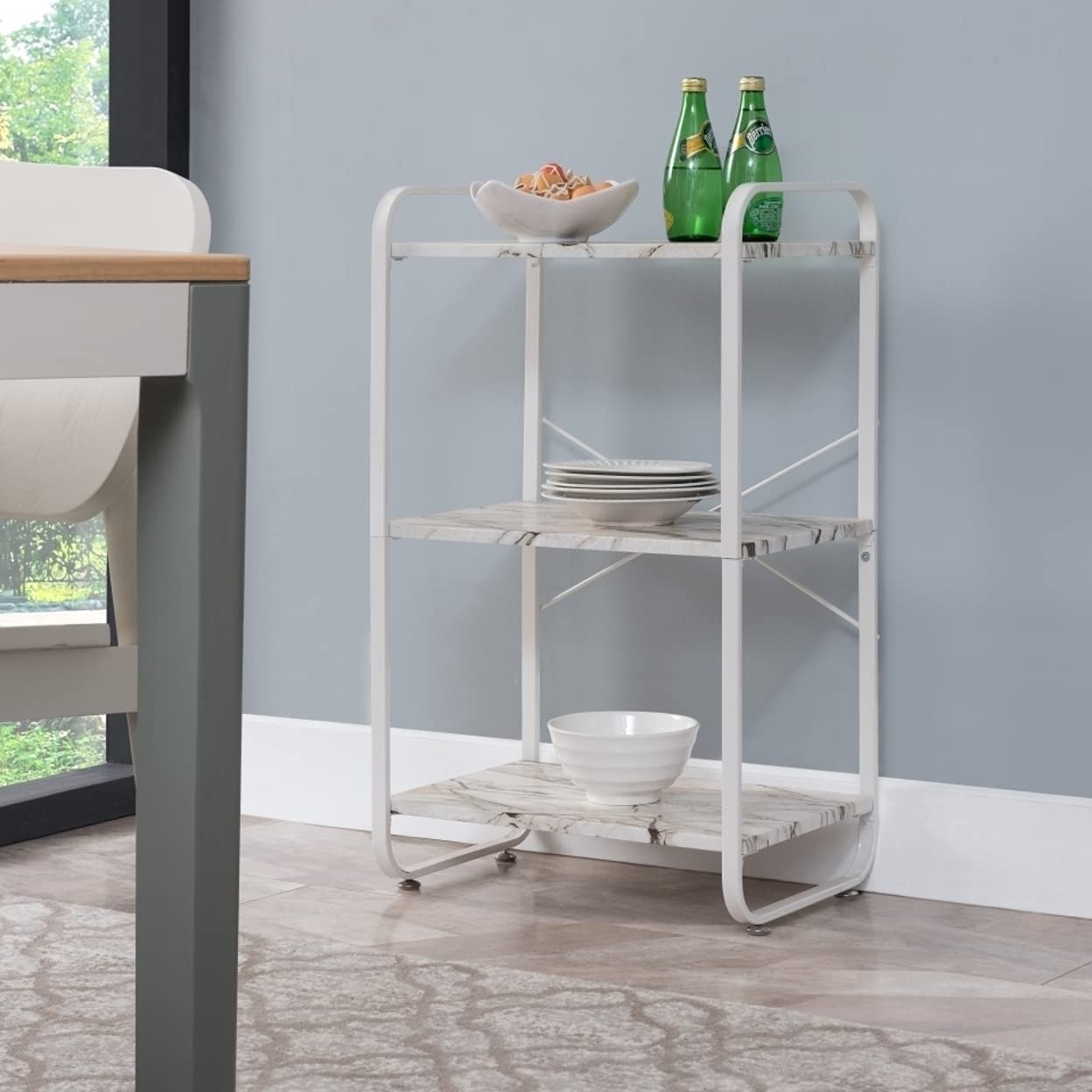 K&B Transitional Baker's Rack-White