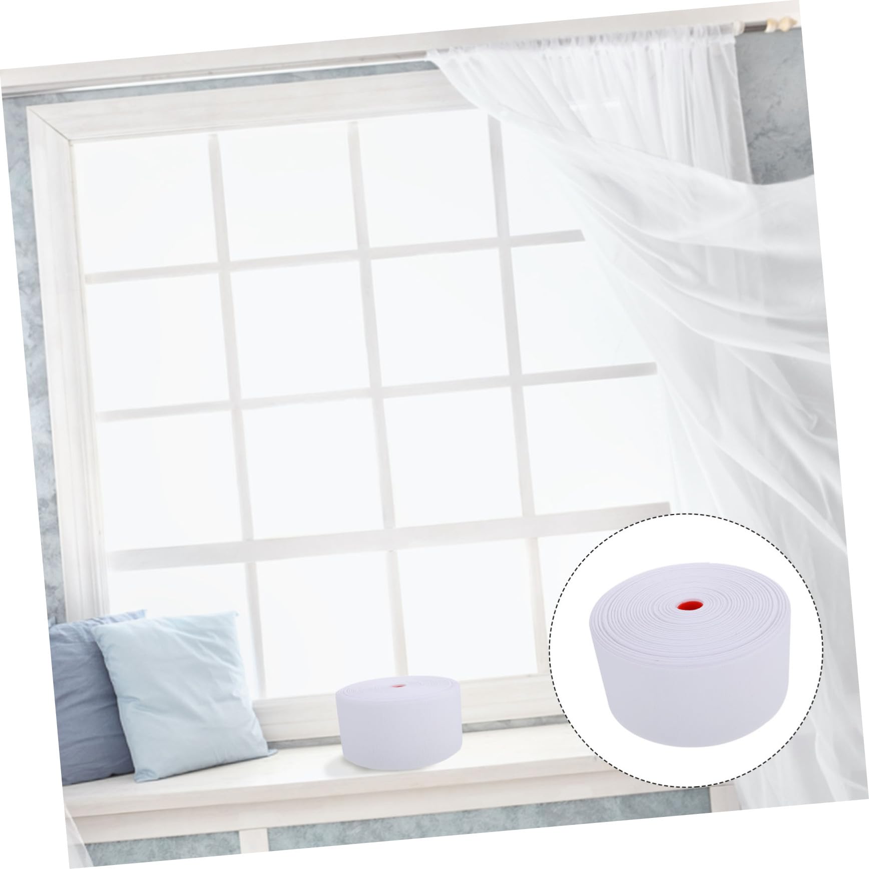 STOBOK Ruban Perforé pour Anneaux de Rideaux, Bande de Renfort en Polyester Blanc pour Rideau, Usage Maison, Léger et Sûr