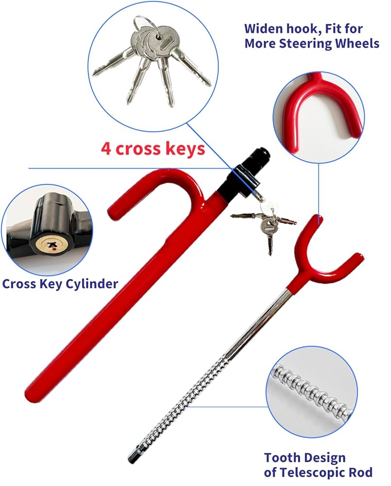 ハンドルロック　Vehicle Security System 46-1502 Amazon.com: Steering Wheel Lock with 113dB Alarm, ELECTOP