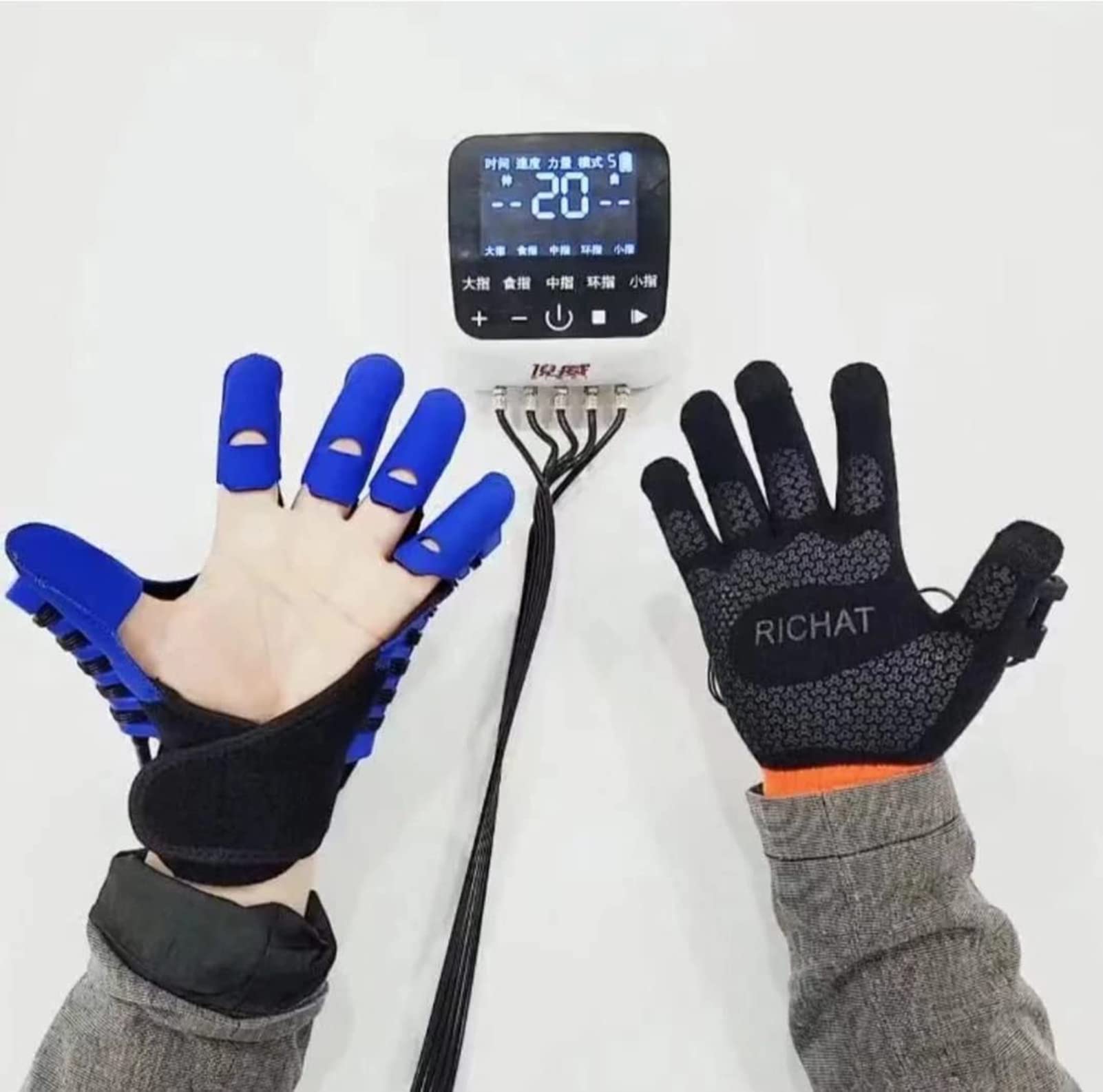 Guantes De Robot De Rehabilitación De Manos, Dispositivo De Entrenamiento De Dedos Eléctrico, Rehabilitación De Guantes De Espejo, para Pacientes con Hemiplejía por Accidente Cerebrovascular