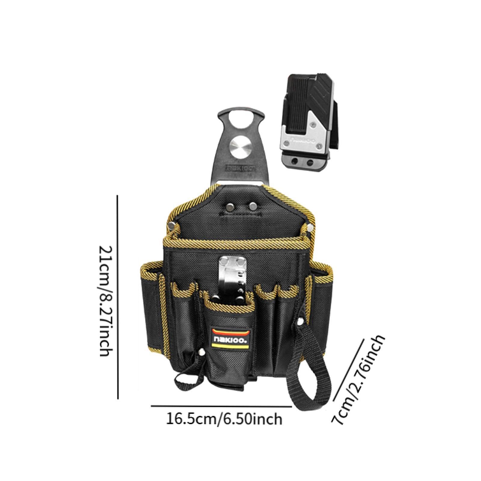 LOVIVER Borsa per Utensili con Clip Cinghia Portable Anti Scratch Walet Wake con Più Tasche per Carpentieri Elettricisti Regali di Amici
