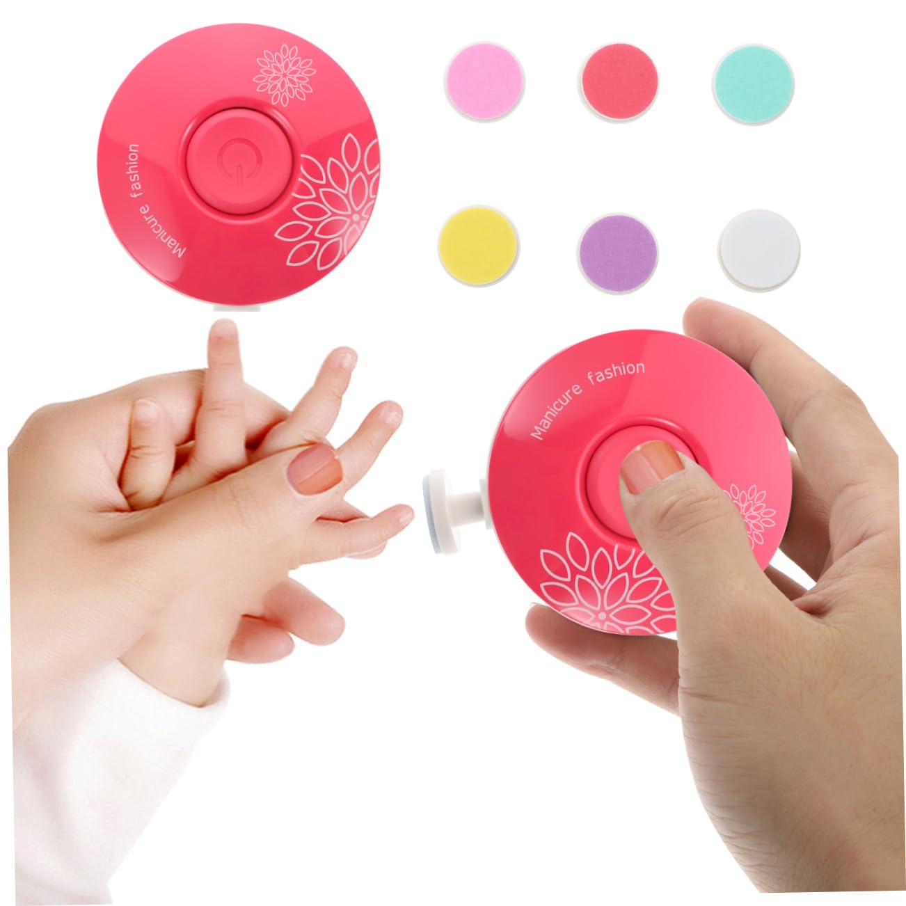 ibasenice 3pezzi Trimmer Elettrico Per Unghie Per Manicure e Pedicure Silenzioso Compatto e Portatile Con Testine Di Finitura e Batterie Sicuro e Facile Da Usare