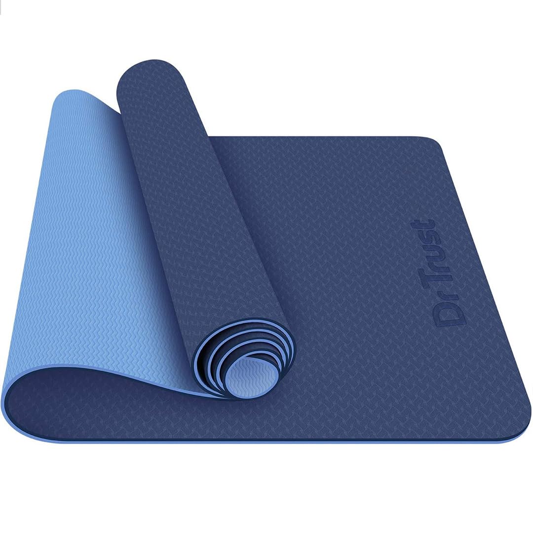 Dr Trust USA 317 Premium Luxfoam Dual Color Anti-Slip Yoga Mat with Cover Bag for Gym Workout, Yoga Exercise, Flooring Exercise & Home Gym, Men and Women Fitness, TPE Material with 6mm Extra Thickness-picture-35