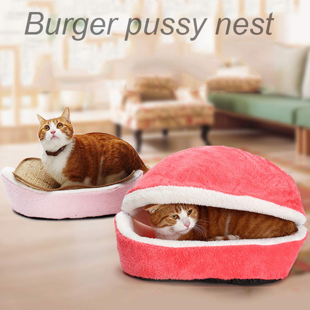 Gatto Dorme Rimovibile Borsa, Divani Mat Hamburger Dog House Breve Peluche Roditori Letto Caldo Cucciolo Kennel Nest Cushion Pet Products