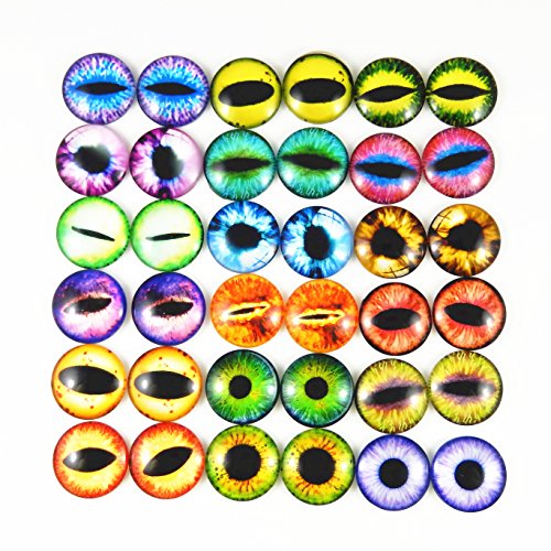 Mixed Style Dragon Eyes Round time gem Cover Glass Cabochon Dome Jewelry Finding Cameo Pendant Settings (30MM)