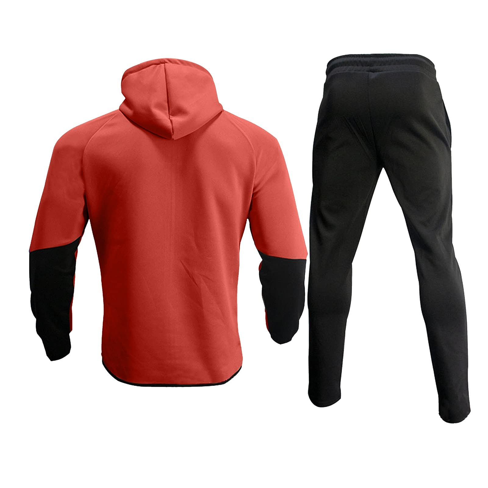 Uomo in piedi Sport Felpa con cappuccio Inverno e Autunno Contrasto Tempo libero Cucito Collare Tuta Maglione Uomo Costumi e Set e Abbigliamento per Uomini, Rosso, M, Rosso, M, Colore: rosso, M