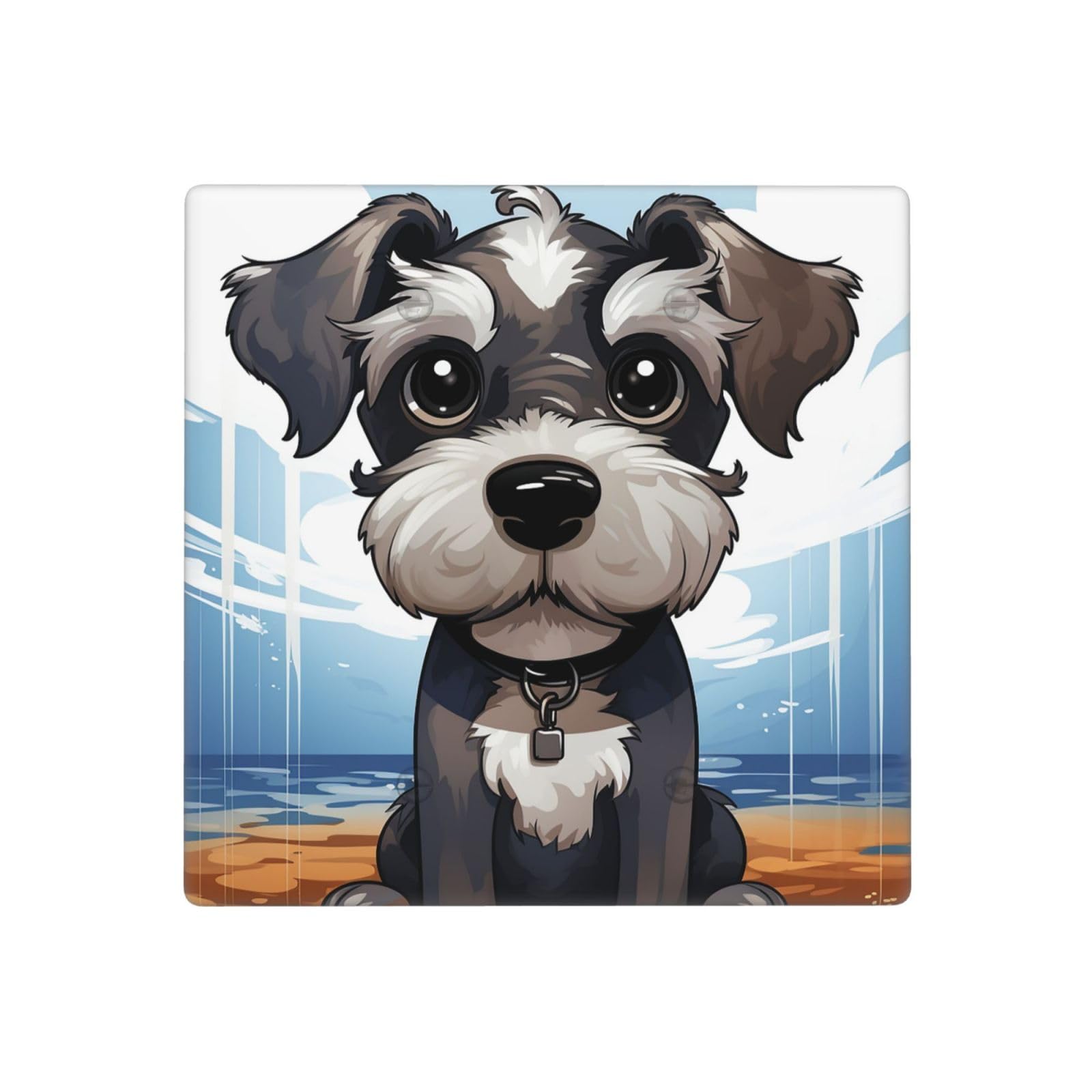 Decorator Wall Plate 2 Gang Light Switch Covers adorable schnauzer Wallplate Double Toggle Switch Plate Standard Size Electrical Outlet Covers Decorative Wall Switch Plate Cover