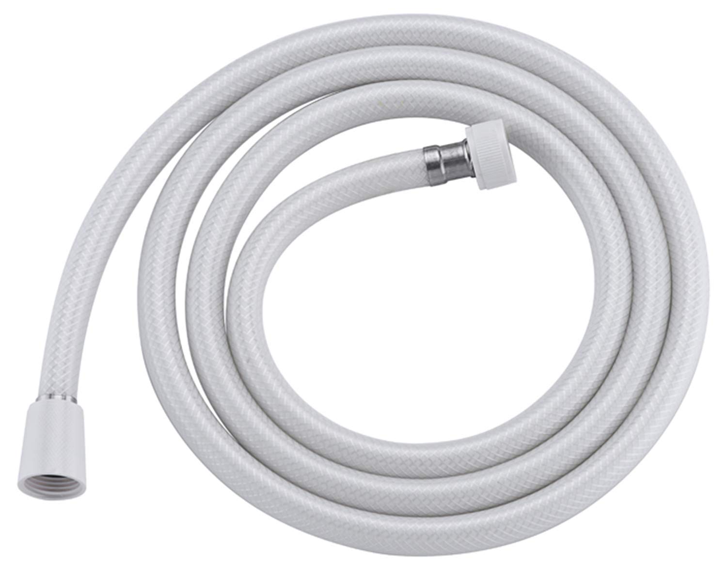 AMAZING FORCE PVC Shower Hose 59 Inches(5 feet) Extra Long Smooth Handheld Shower Hose Flexible Anti-Kink Handheld Shower Head Hose with brass spin inner core White (71 inches)