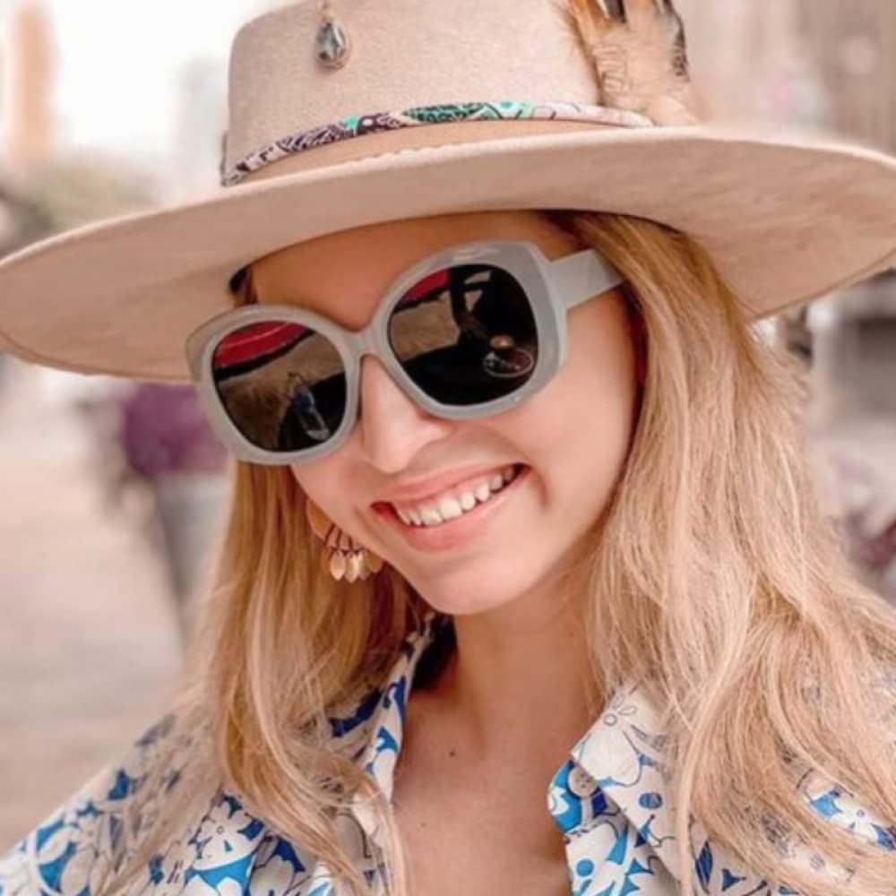 Damen-Sonnenbrille mit UV400-Schutz, ultraleichte, übergroße Sonnenbrille zum Fahren, Retro-Sonnenbrille