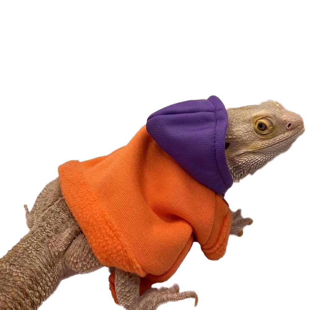 Lizard Clothes for Bearded Dragons Reptile Apparel Handmade Cotton Material Hoodies Sweater for Skin Protection Winter Warm Sport Crested Gecko