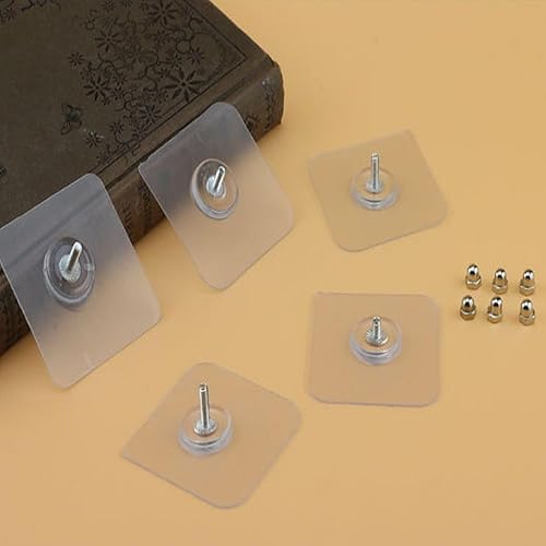 Miniatura 6 de Paquete de 10 ganchos adhesivos de pared para colgar, tiras para colgar cuadros, ganchos de pared sin clavos para marcos de fotos, ganchos para